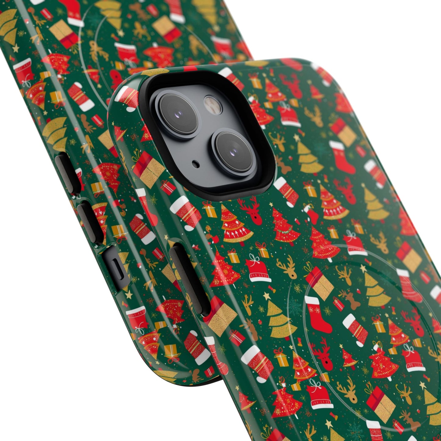 Christmas Tough Magnetic Phone Case | Festive Holiday Accessory | Cute Santa & Tree Design, Gift for Him/Her, Seasonal Tech