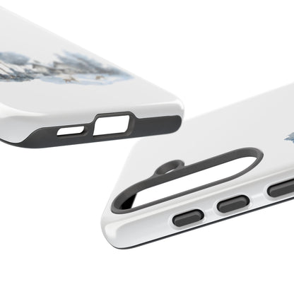 Nature-Inspired Tough Phone Case with Winter Cabin Design