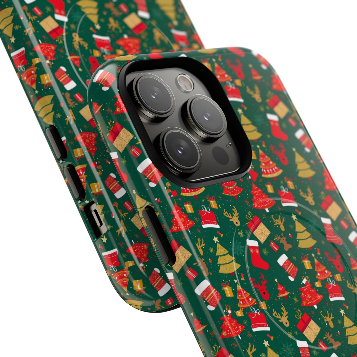 Christmas Tough Magnetic Phone Case | Festive Holiday Accessory | Cute Santa & Tree Design, Gift for Him/Her, Seasonal Tech
