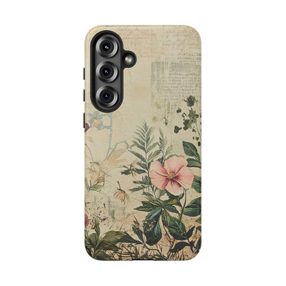 Floral Vintage Tough Case – Botanical Protective Phone Cover,Plants Lovers