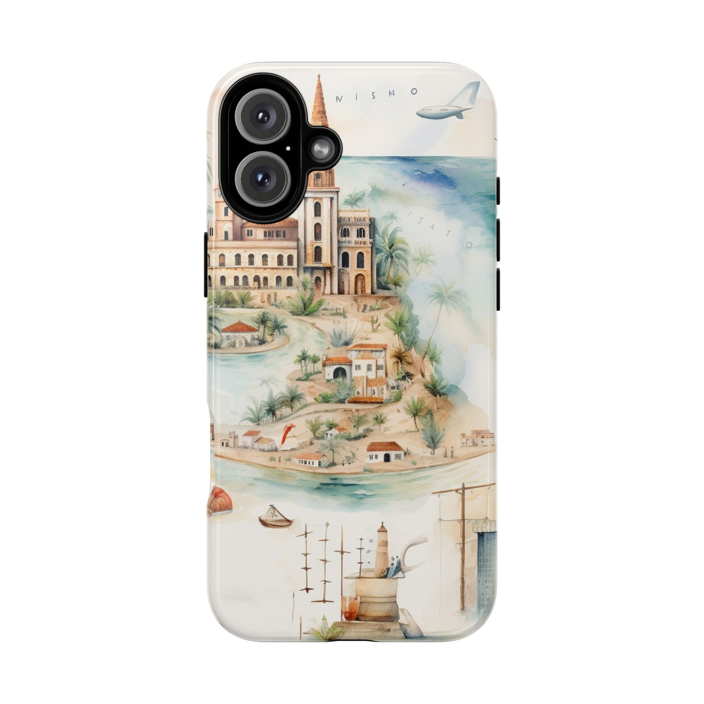 Hard Phone Case — Watercolor Fantasy Map Castle Design