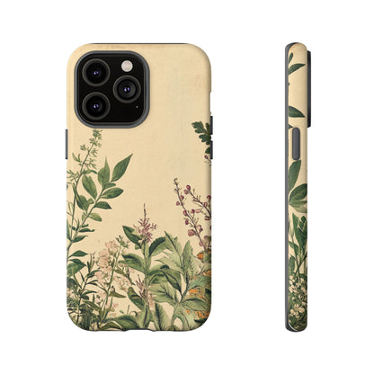 Floral Vintage Tough Case – Botanical Protective Phone Cover,Plants Lovers