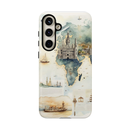 Hard Phone Case — Watercolor Fantasy Map Castle Design