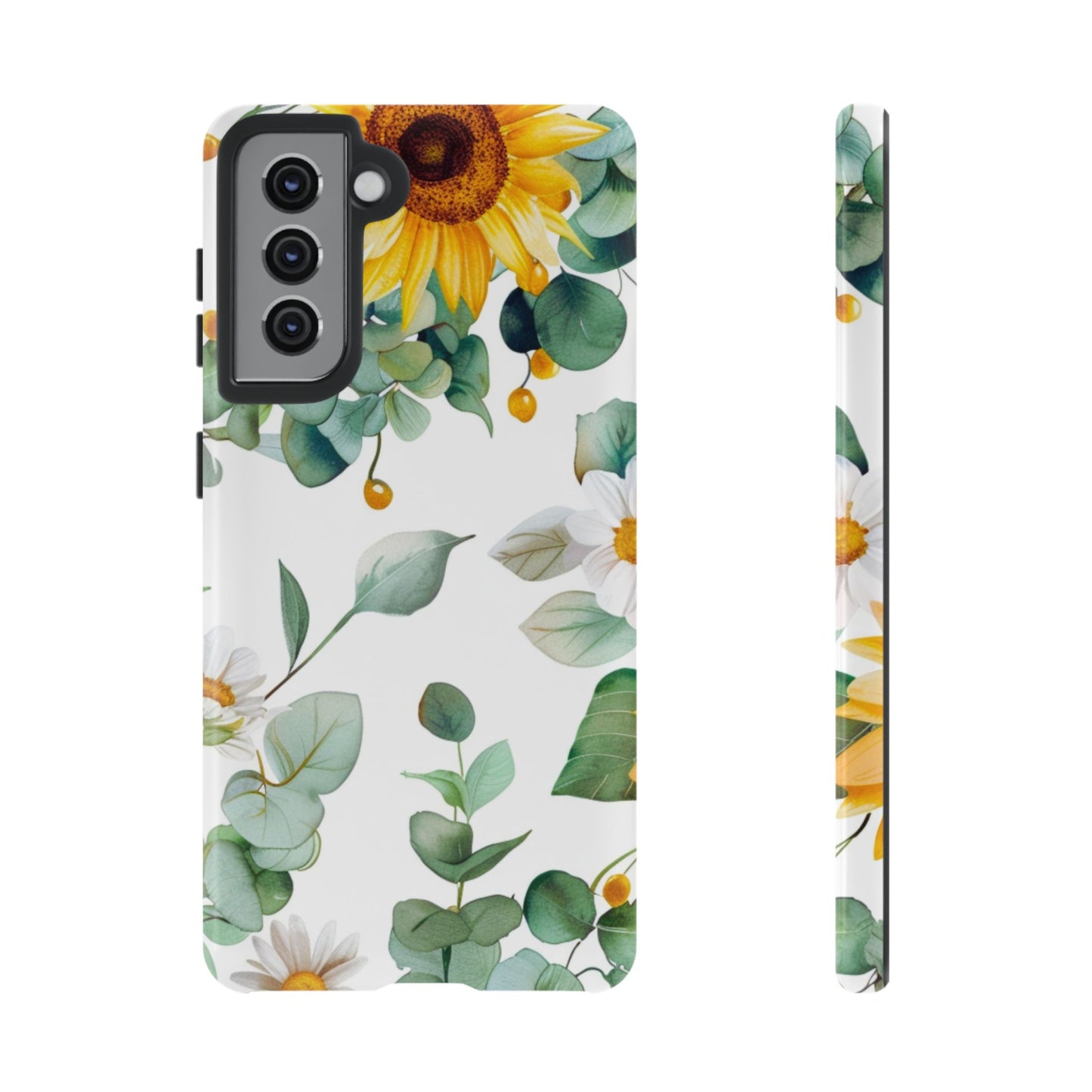 Sunflower & Eucalyptus Tough Phone Case — Protective Floral iPhone Case