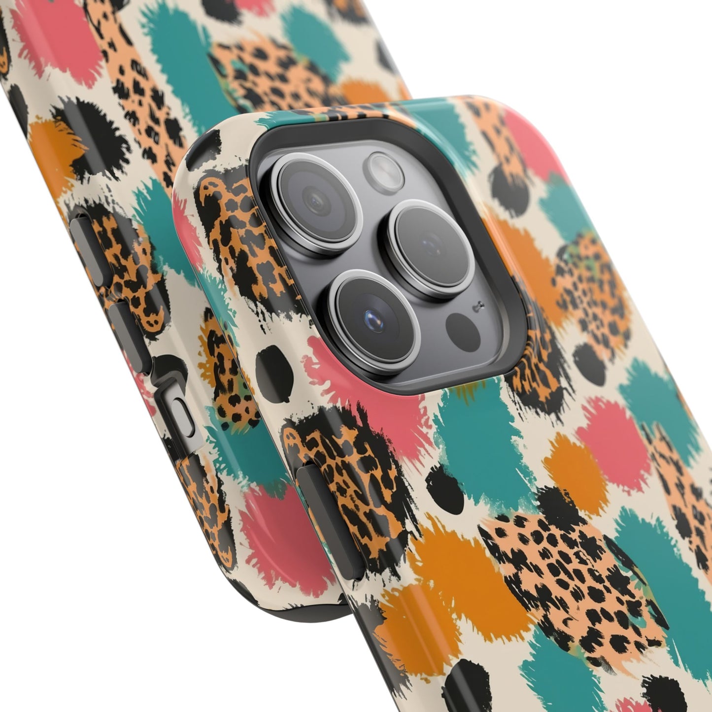 Leopard Splash Magnetic Impact Phone Case — Colorful Abstract Animal Print