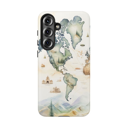 Hard Phone Case — Watercolor Fantasy Map Castle Design