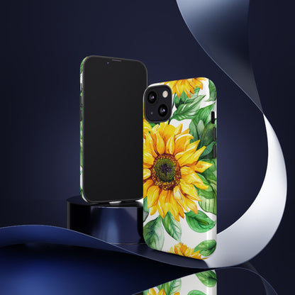 Sunflower Tough Phone Case — Bright Floral Protective Cover
