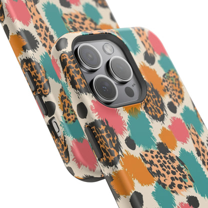 Leopard Splash Magnetic Impact Phone Case — Colorful Abstract Animal Print