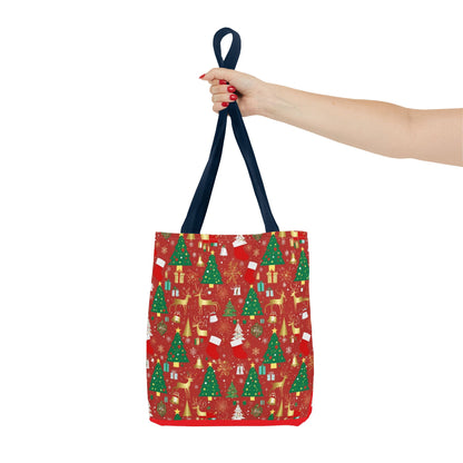 Festive Christmas Tote Bag - Holiday Shopping, Gift Bag, Reusable Tote for Merry Gatherings, Christmas Parties, Santa Lovers