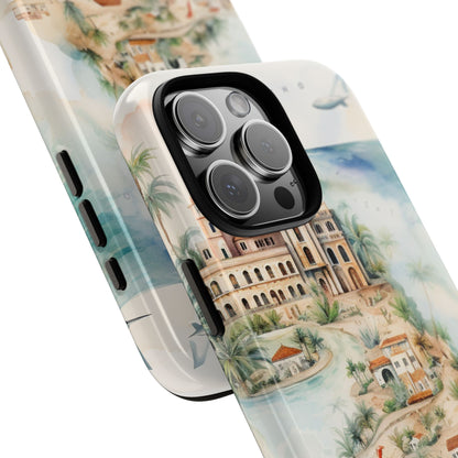 Hard Phone Case — Watercolor Fantasy Map Castle Design