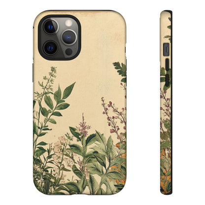 Floral Vintage Tough Case – Botanical Protective Phone Cover,Plants Lovers