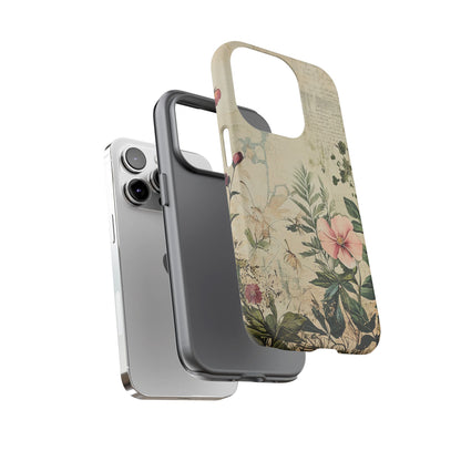Floral Vintage Tough Case – Botanical Protective Phone Cover,Plants Lovers