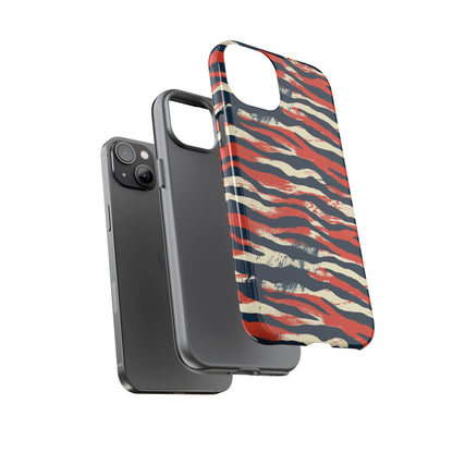 Patriotic Red White Blue Zebra Phone Case,Africa Pattern