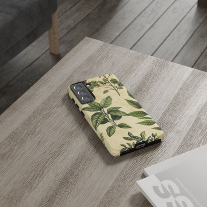 Botanical Leaves Tough Phone Case — Vintage Green Plant Print