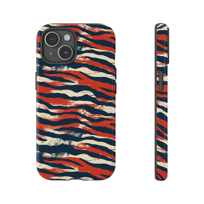 Patriotic Red White Blue Zebra Phone Case,Africa Pattern