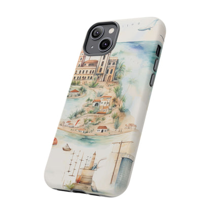 Hard Phone Case — Watercolor Fantasy Map Castle Design