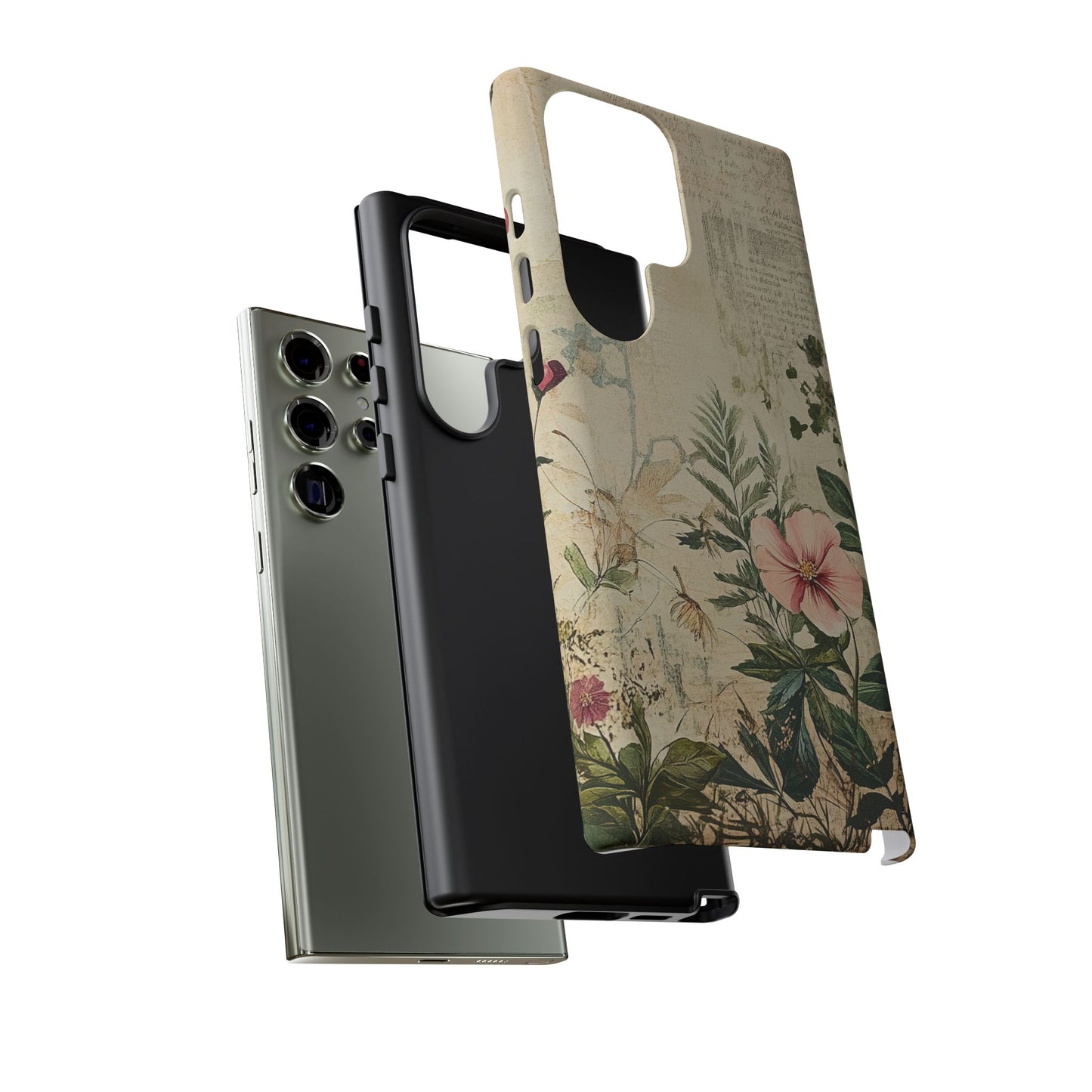Floral Vintage Tough Case – Botanical Protective Phone Cover,Plants Lovers