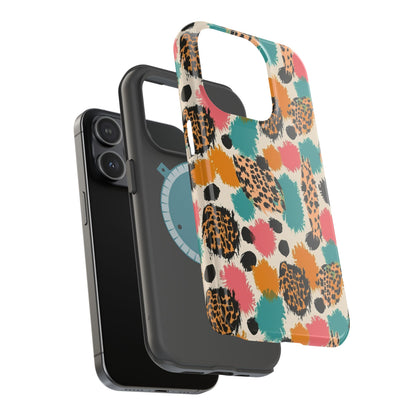 Leopard Splash Magnetic Impact Phone Case — Colorful Abstract Animal Print