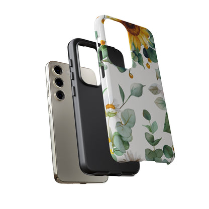 Sunflower & Eucalyptus Tough Phone Case — Protective Floral iPhone Case