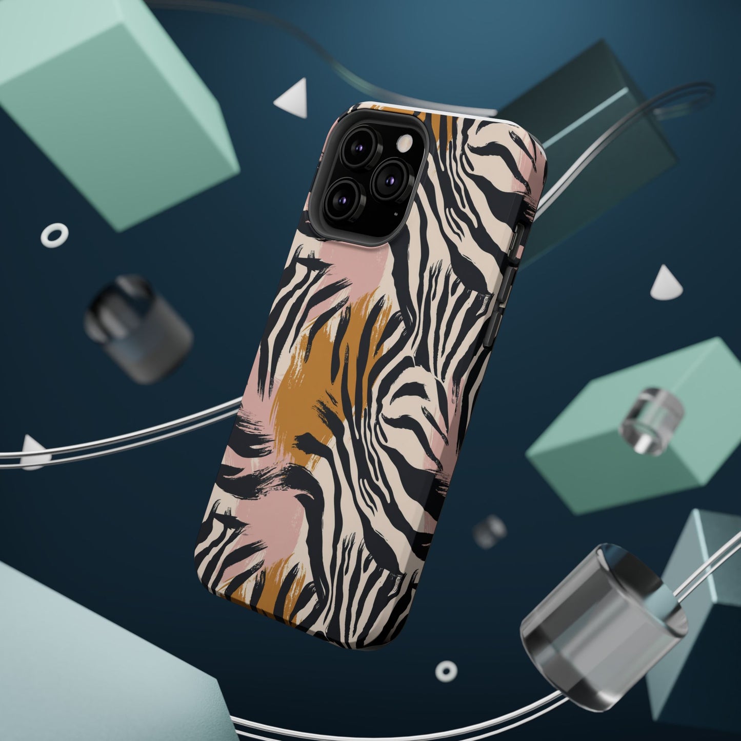 Zebra Brushstroke Magnetic Impact Phone Case,Africa Pattern