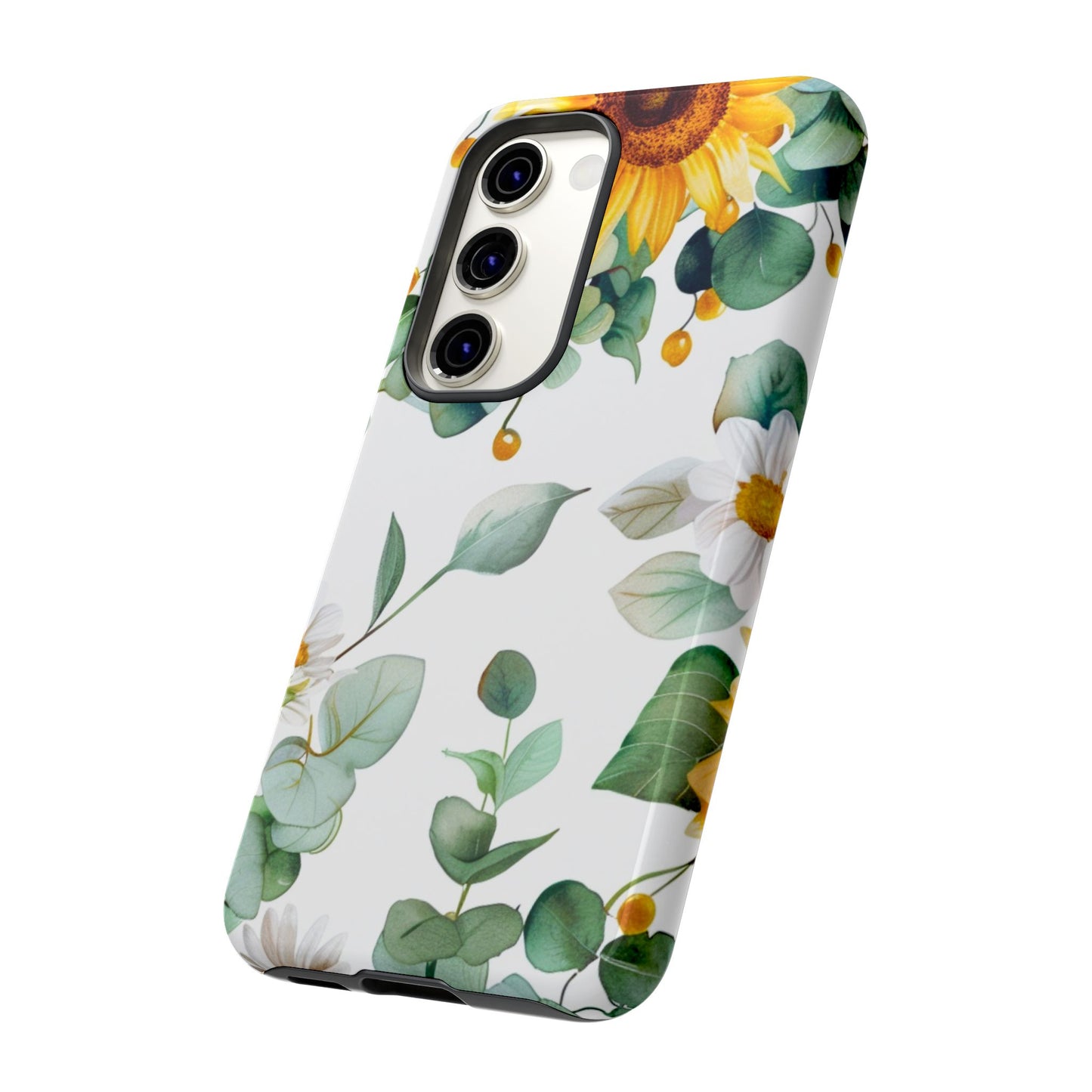 Sunflower & Eucalyptus Tough Phone Case — Protective Floral iPhone Case