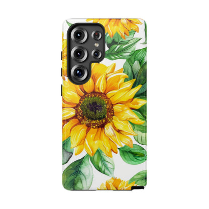Sunflower Tough Phone Case — Bright Floral Protective Cover