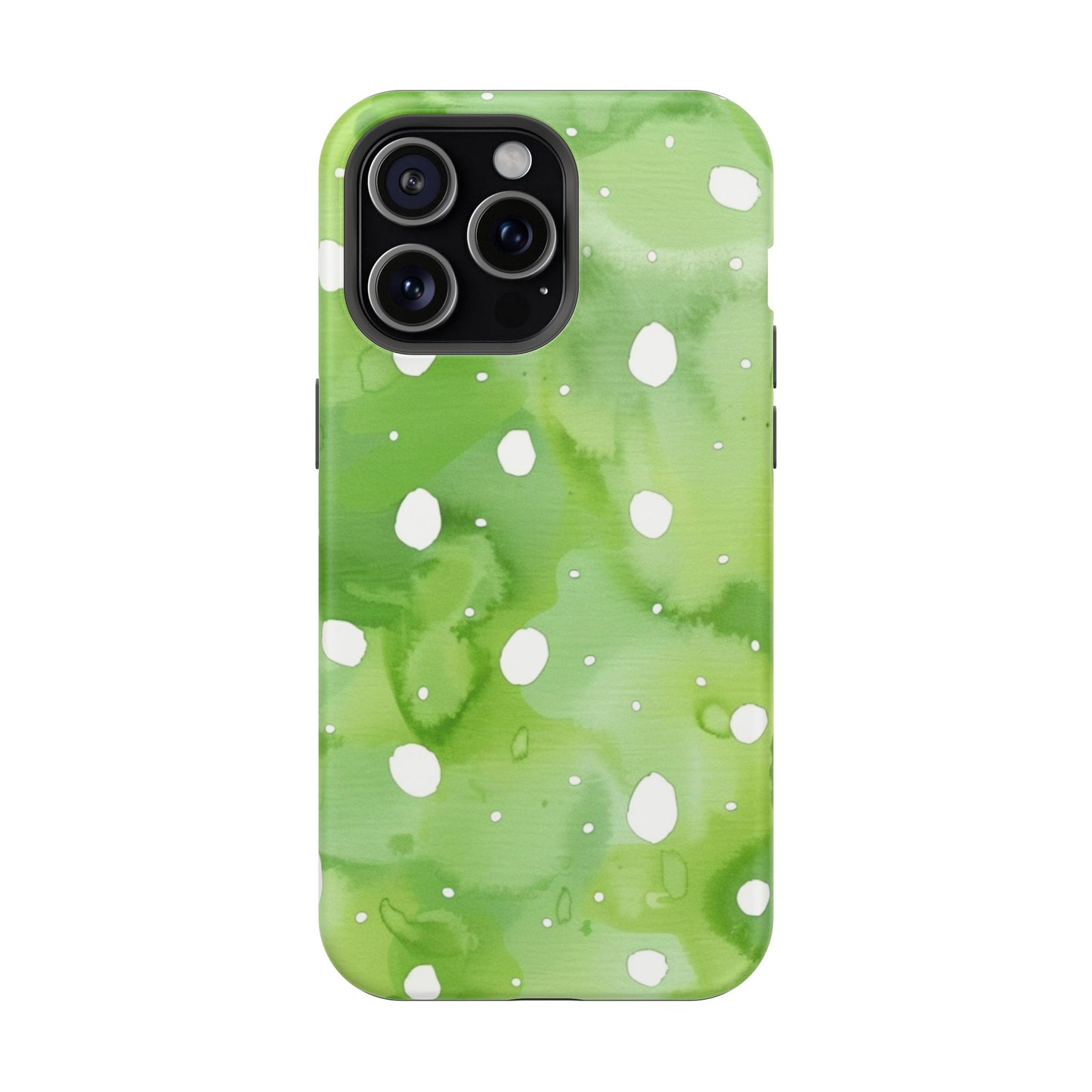 Green Watercolor Polka Dot Magnetic Impact Phone Case