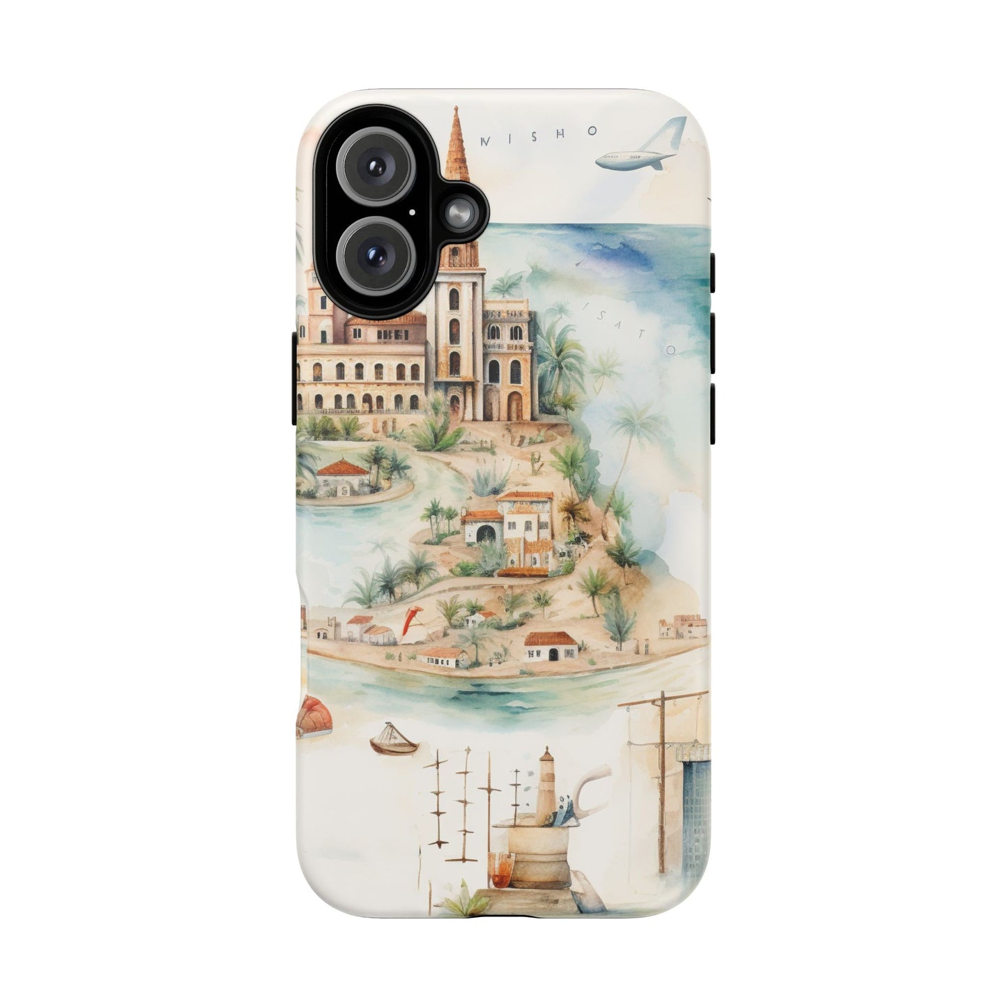 Hard Phone Case — Watercolor Fantasy Map Castle Design
