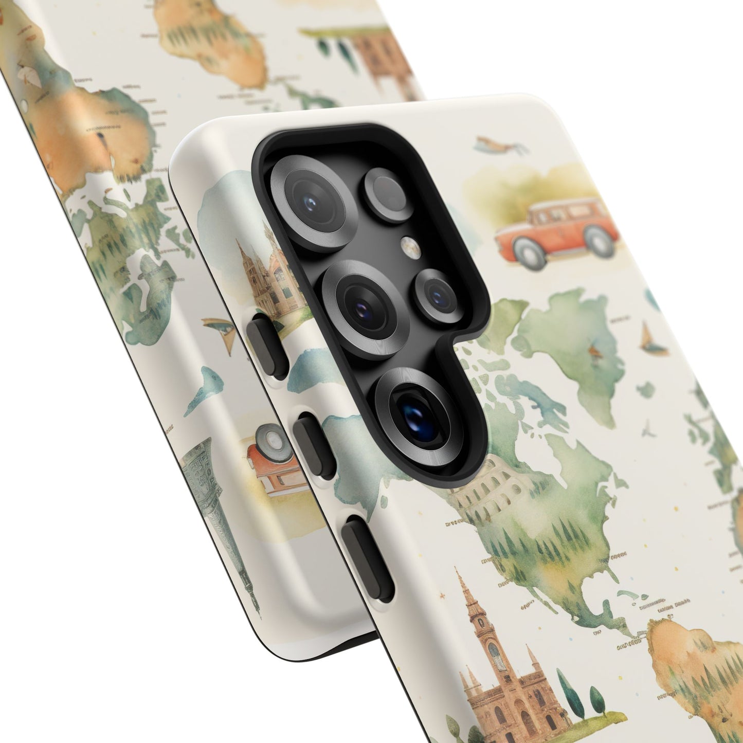 Hard Phone Case — Watercolor Fantasy Map Castle Design