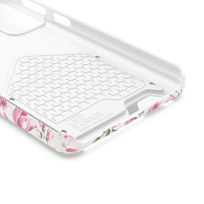 Chic Floral Phone Case with Card Holder for Princesses, Cute Floral Design, Gift for Her