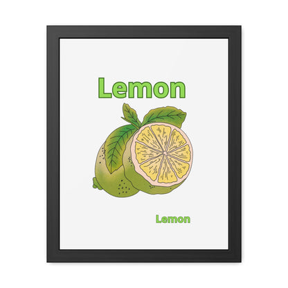 Lemon Framed Poster, Bright Home Decor, Kitchen Art, Gift for Citrus Lovers, Fresh Farmhouse Style