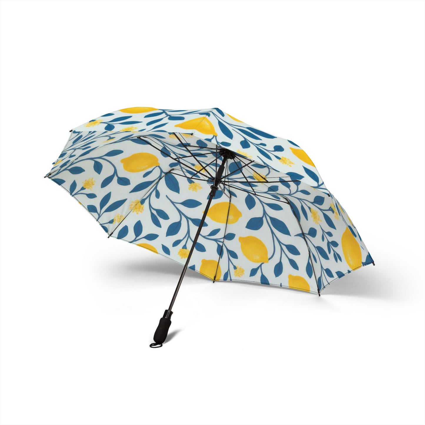 Foldable Umbrella — Lemon Branch Print Semi‑Automatic Travel Umbrella,Perfect Gift For Her .