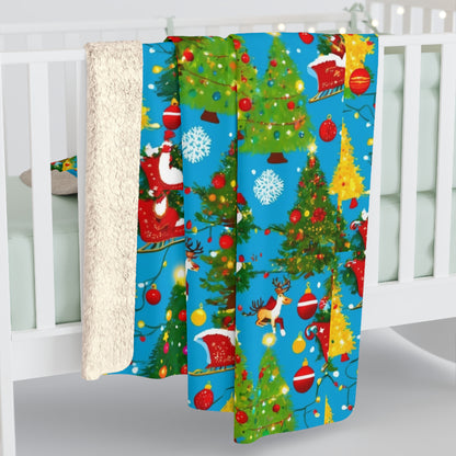 Cozy Christmas Sherpa Blanket, Holiday Decor, Warm Gift, Winter Comfort, Seasonal Throw