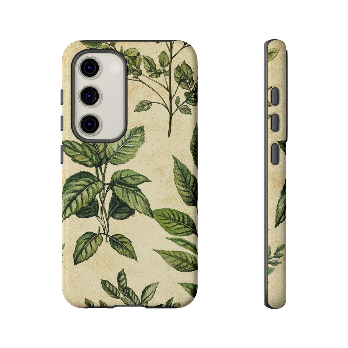 Botanical Leaves Tough Phone Case — Vintage Green Plant Print