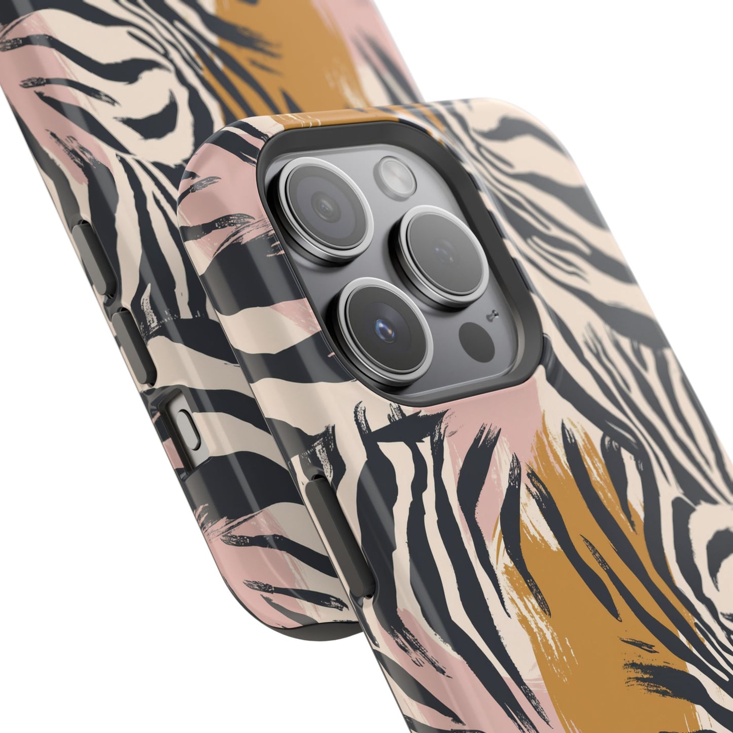 Zebra Brushstroke Magnetic Impact Phone Case,Africa Pattern