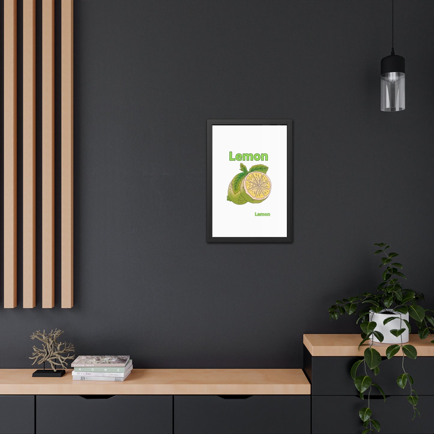 Lemon Framed Poster, Bright Home Decor, Kitchen Art, Gift for Citrus Lovers, Fresh Farmhouse Style