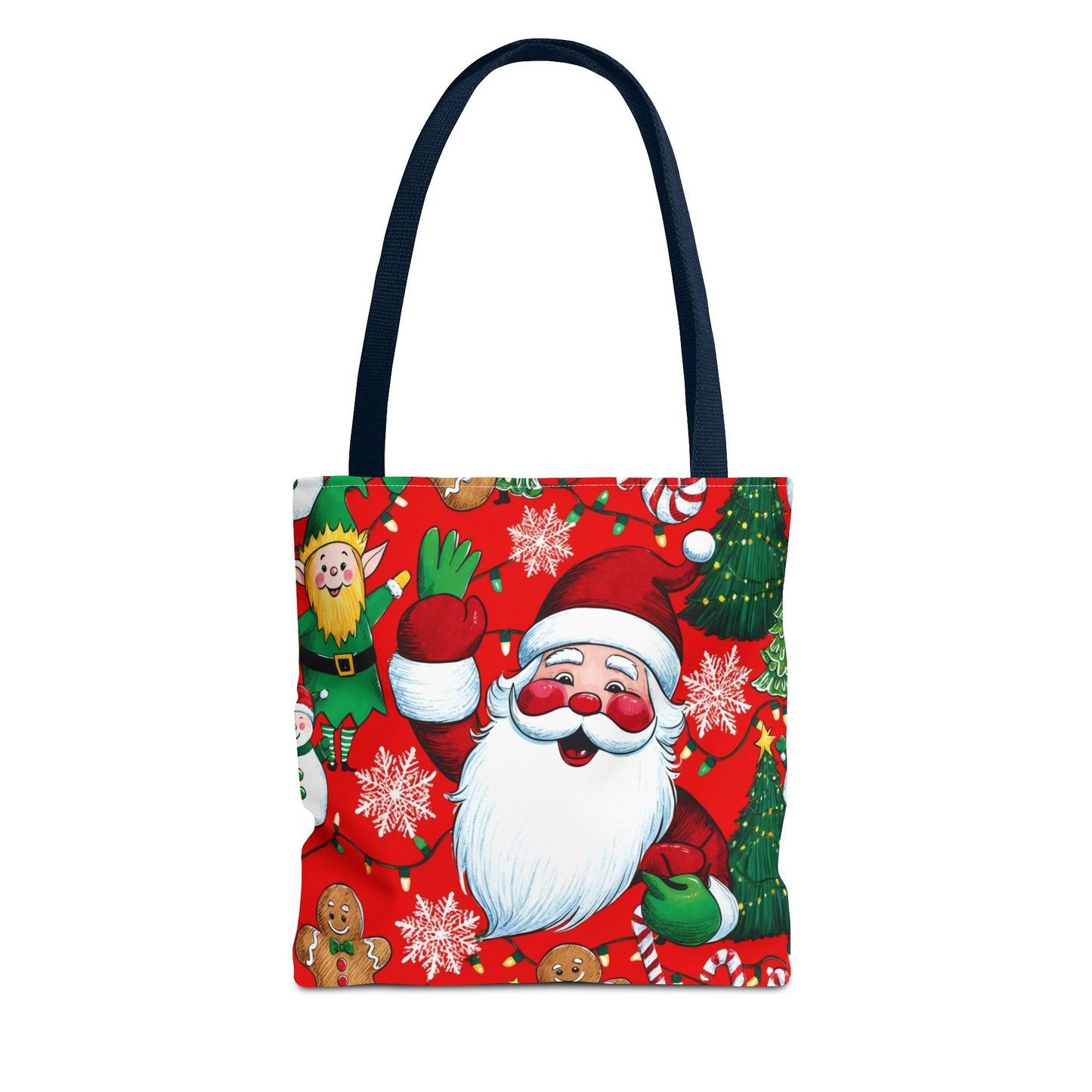 Festive Santa Tote Bag, Christmas Gift Bag, Holiday Shopping Tote, Cute Santa Bag, Merry Christmas Tote