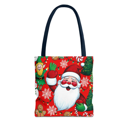 Festive Santa Tote Bag, Christmas Gift Bag, Holiday Shopping Tote, Cute Santa Bag, Merry Christmas Tote