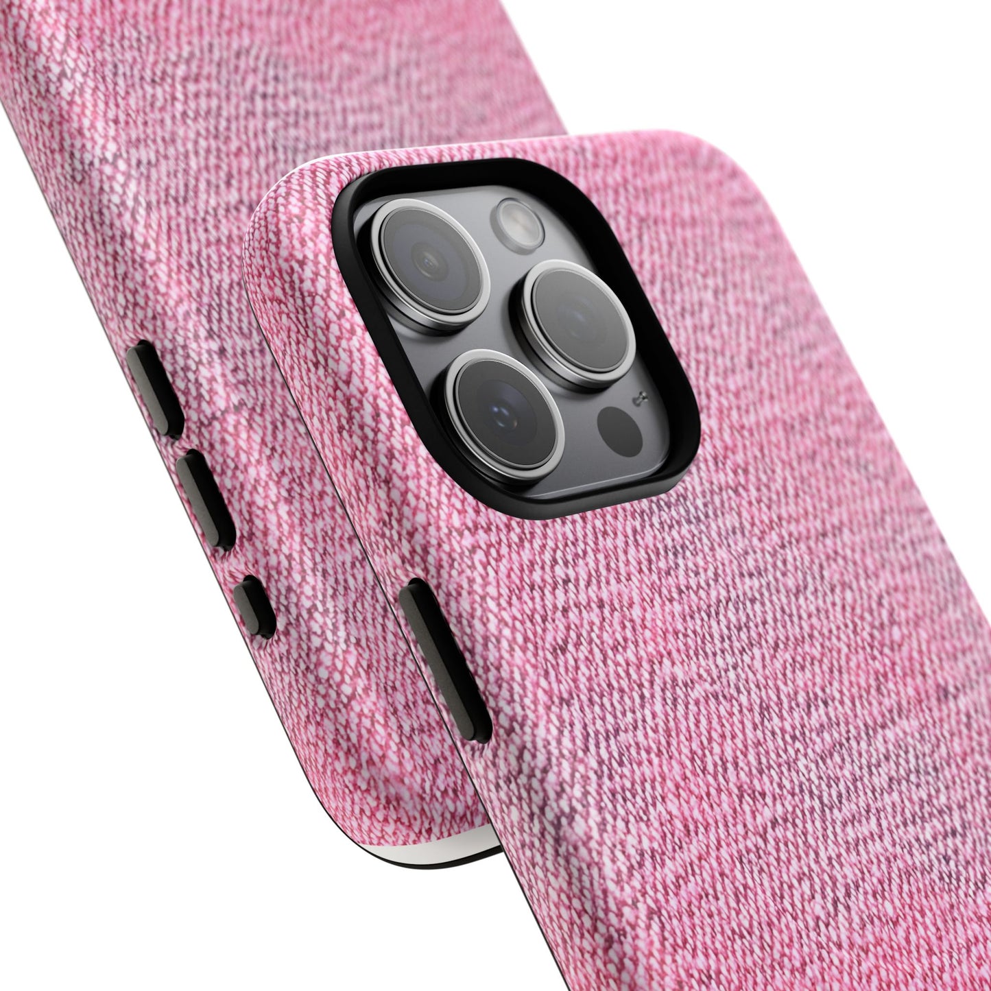 Pink Textured Tough Magnetic Phone Case — Durable Magnetic Snap-On iPhone Cover