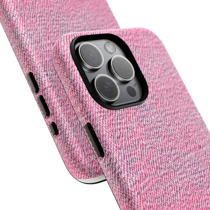Pink Textured Tough Magnetic Phone Case — Durable Magnetic Snap-On iPhone Cover