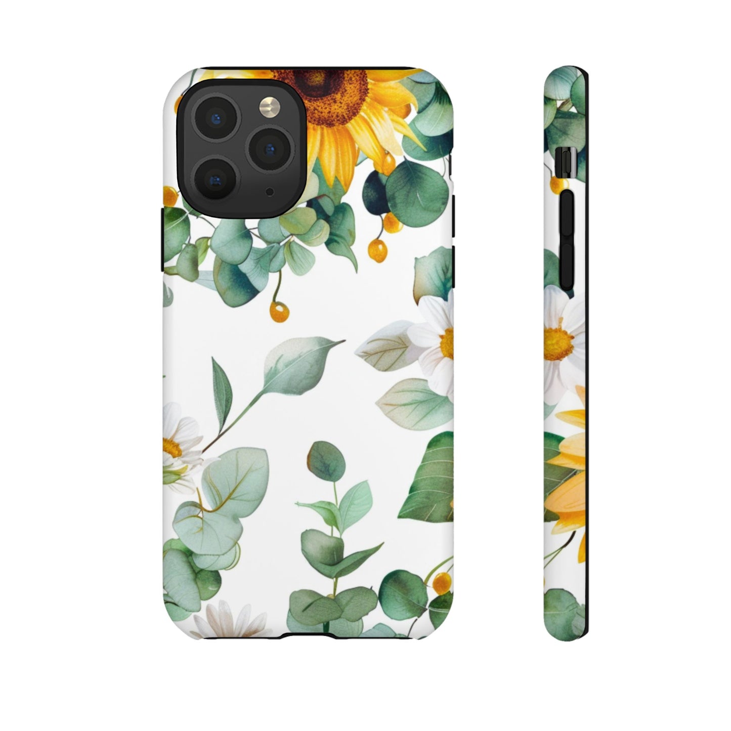 Sunflower & Eucalyptus Tough Phone Case — Protective Floral iPhone Case