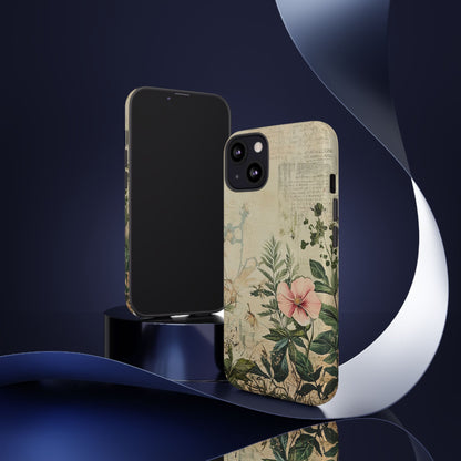 Floral Vintage Tough Case – Botanical Protective Phone Cover,Plants Lovers