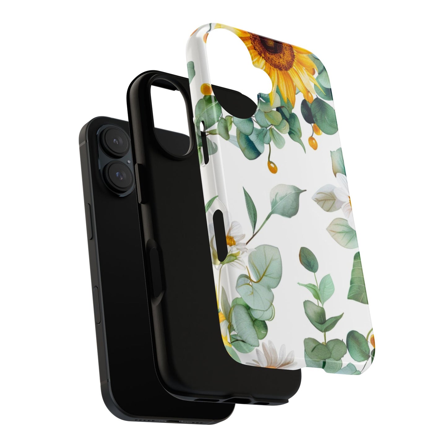 Sunflower & Eucalyptus Tough Phone Case — Protective Floral iPhone Case