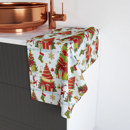 Christmas Hand Towel, Festive Holiday Kitchen Decor, Cute Holiday Gift, Merry Christmas Towel, Seasonal Dish Towel