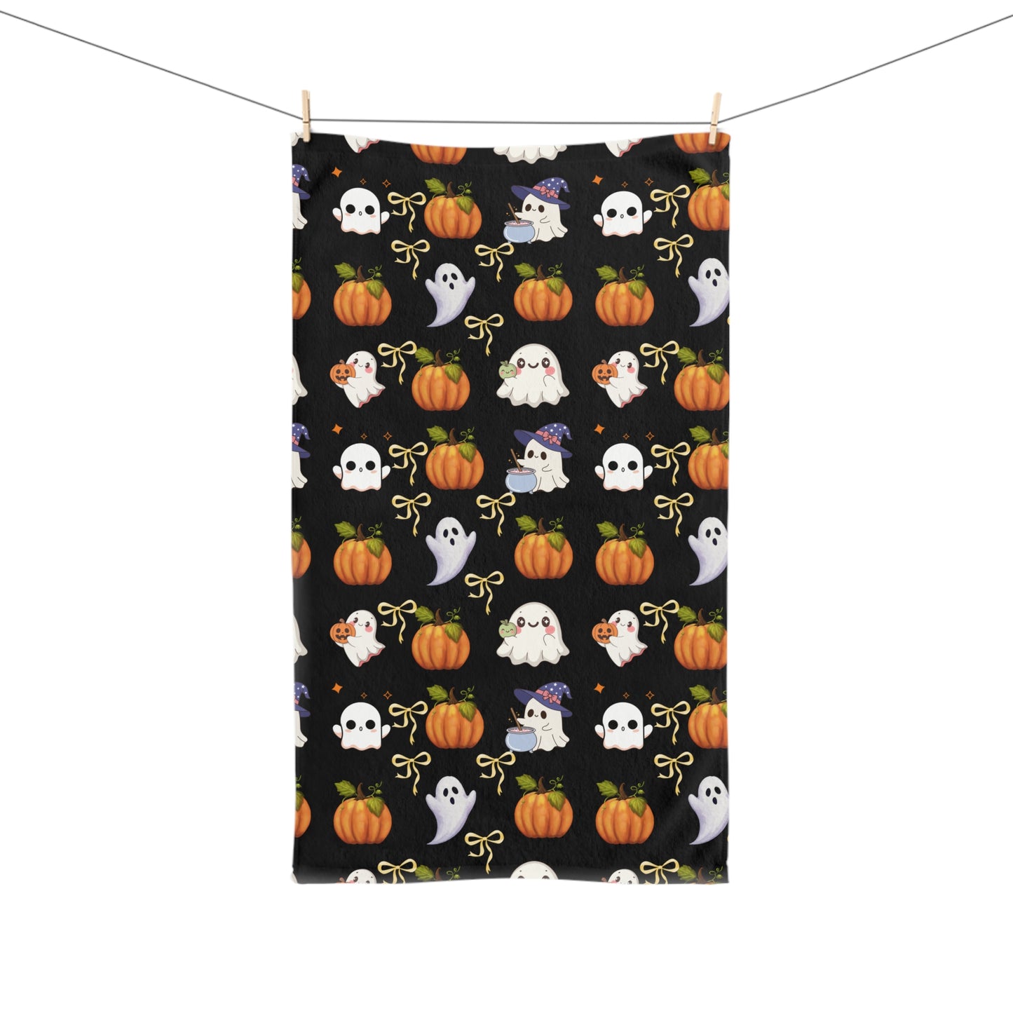 Halloween-Themed Hand Towel, Spooky Kitchen Decor, Ghost Pumpkin Towel, Holiday Gift, Farmhouse Style