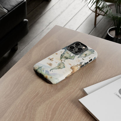 Hard Phone Case — Watercolor Fantasy Map Castle Design