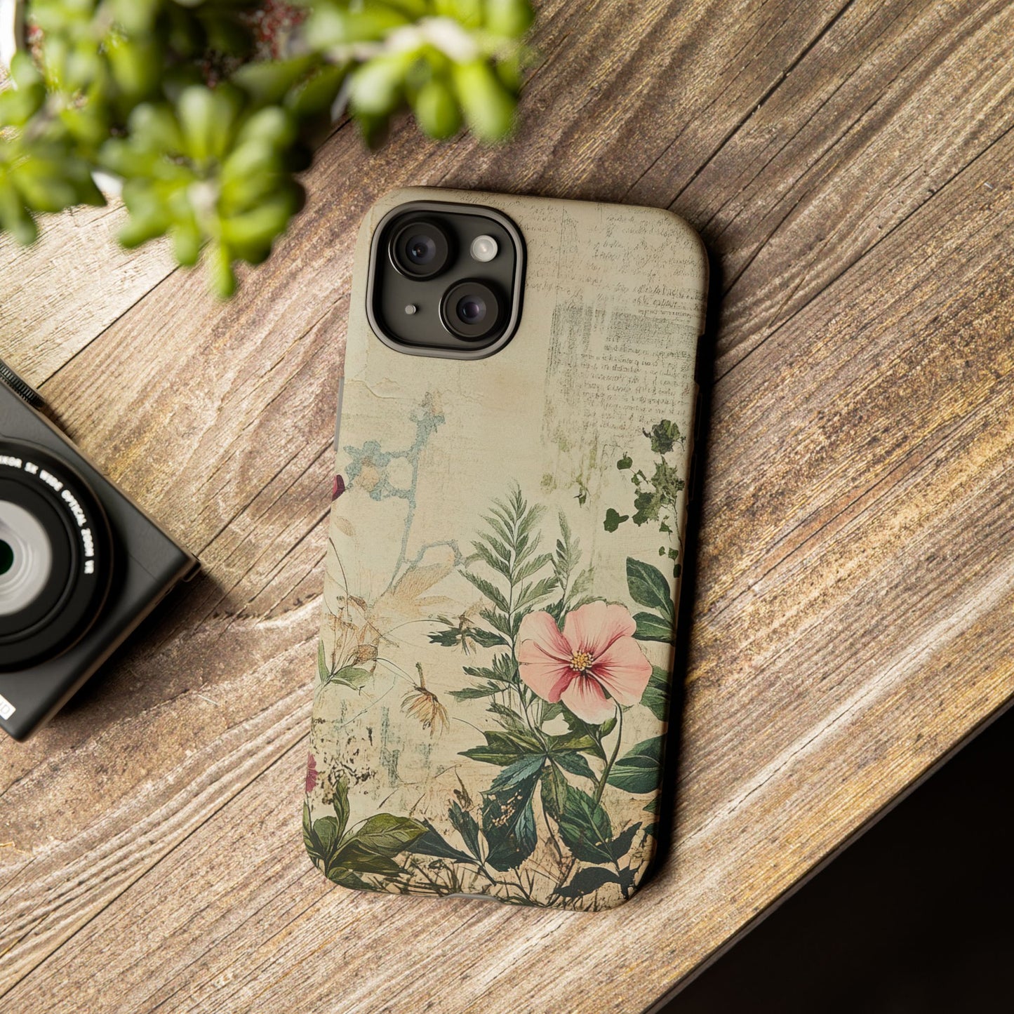 Floral Vintage Tough Case – Botanical Protective Phone Cover,Plants Lovers