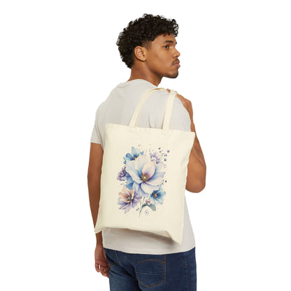 Canvas Tote Bag — Watercolor Wildflower Bouquet Print