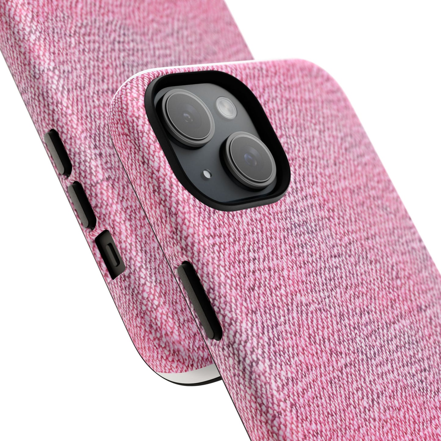 Pink Textured Tough Magnetic Phone Case — Durable Magnetic Snap-On iPhone Cover