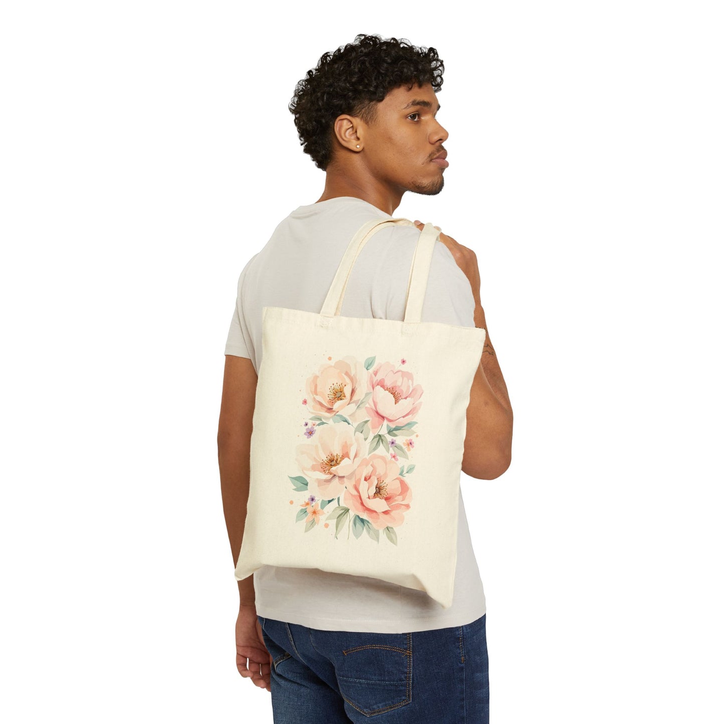 Canvas Tote Bag — Watercolor Wildflower Bouquet Print